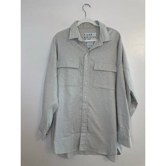 NWT Frank & Eileen McLoughlin Lagenlook Oversized Chore Shacket Natural Size M/L - Picture 2 of 11